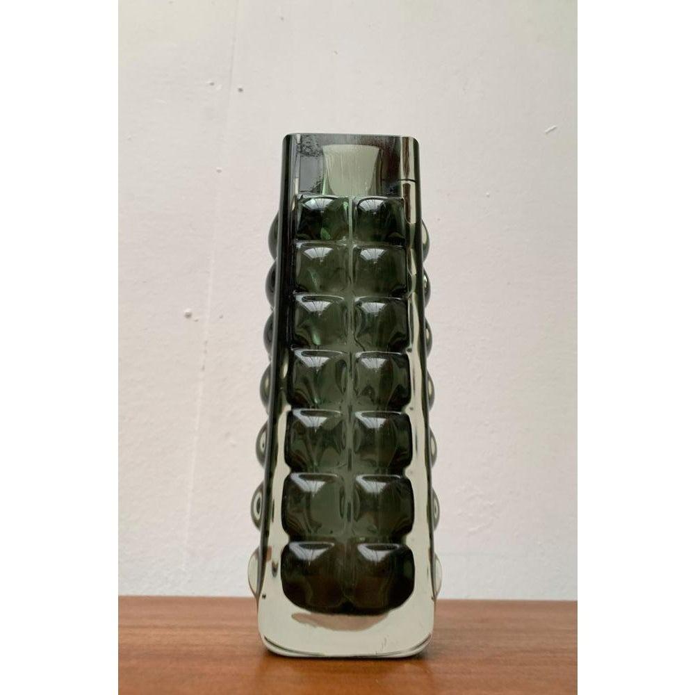 Mid-Century Space Age Brutalist Block Bubble Glass Vase by Horst Tüselmann 1960s For Sale 5