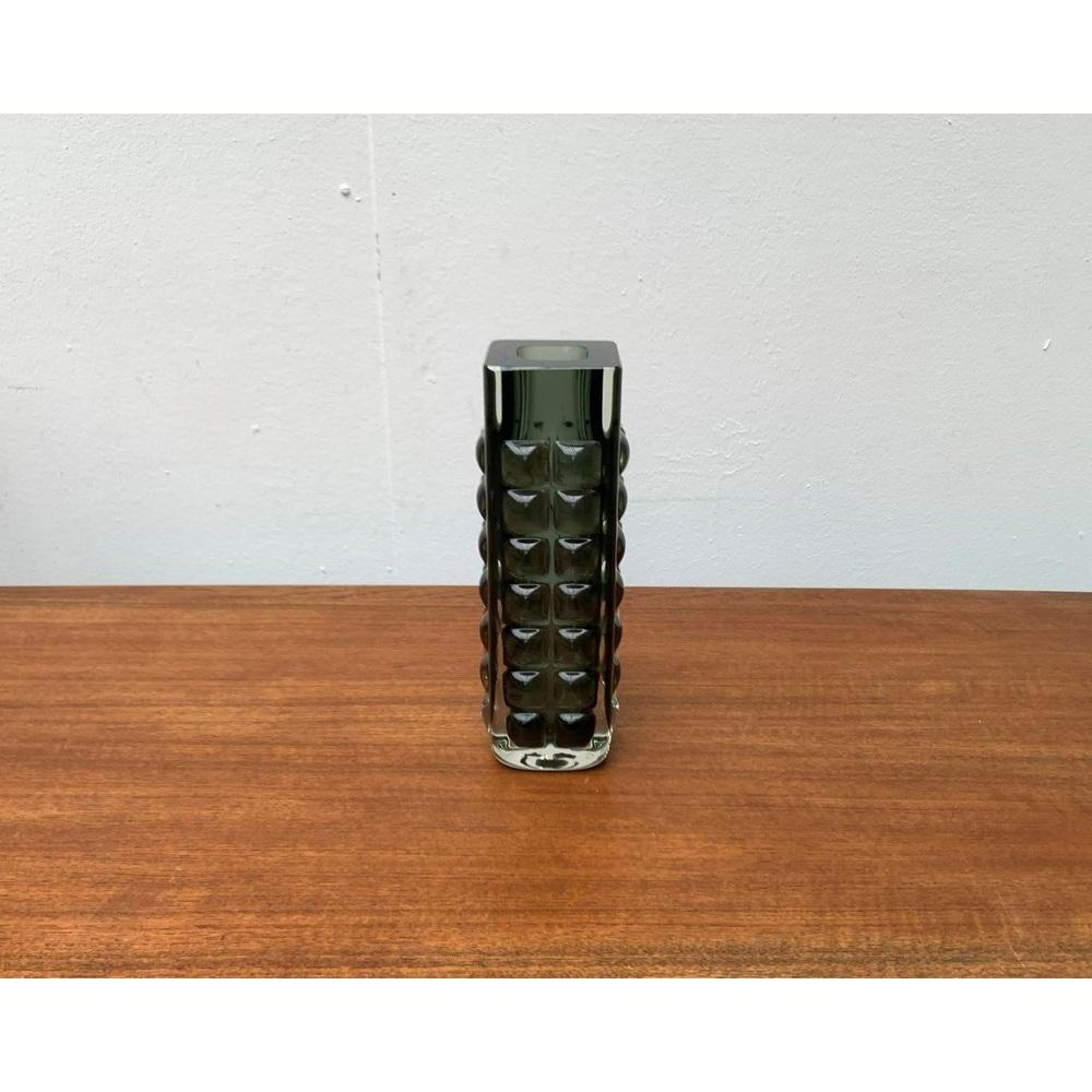 Mid-Century Space Age Brutalist Block Bubble Glass Vase by Horst Tüselmann 1960s For Sale 6