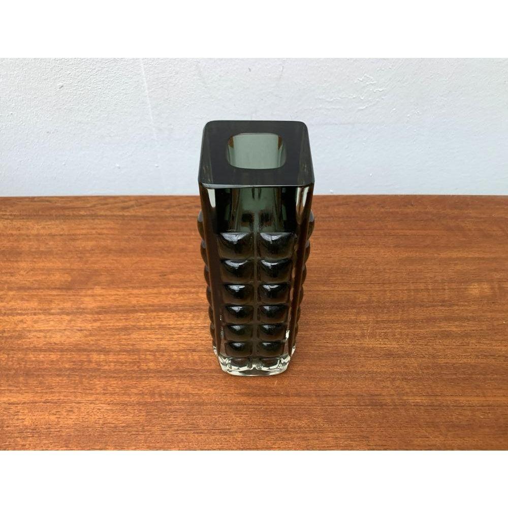 Mid-Century Space Age Brutalist Block Bubble Glass Vase by Horst Tüselmann for Ichendorf Glashütte, 1960s, in Very Good conditions. Designed 1960 to 1969 official proof of authenticity such as vintage catalogs, designer records.

Additional