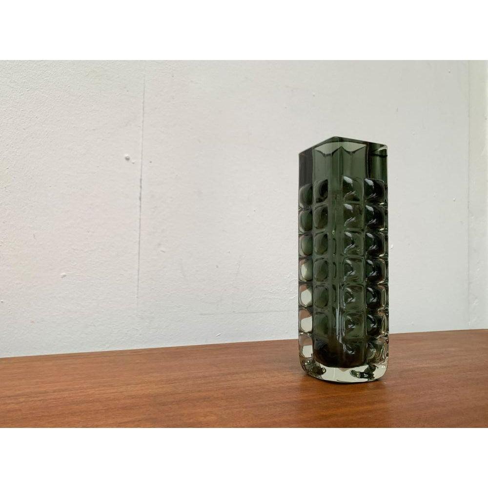 German Mid-Century Space Age Brutalist Block Bubble Glass Vase by Horst Tüselmann 1960s For Sale