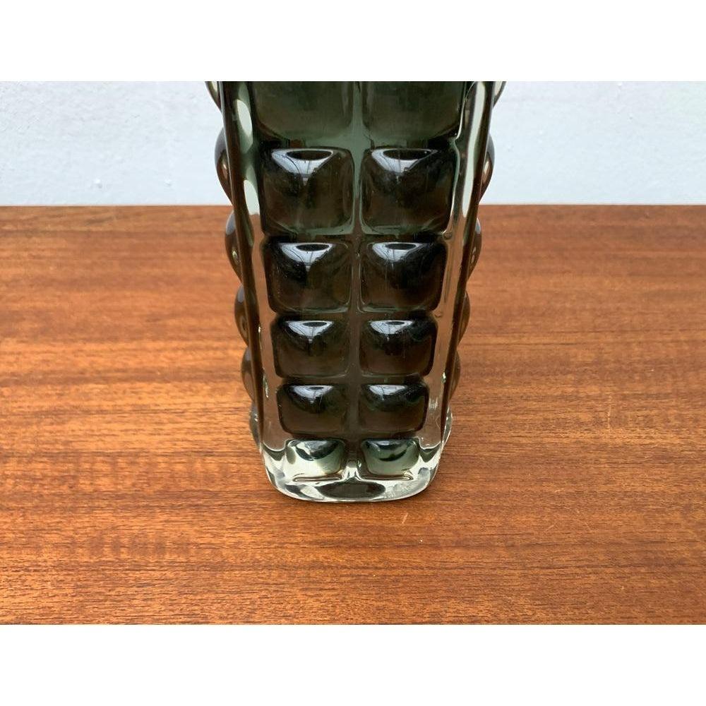Mid-Century Space Age Brutalist Block Bubble Glass Vase by Horst Tüselmann 1960s In Excellent Condition For Sale In Hamburg, DE