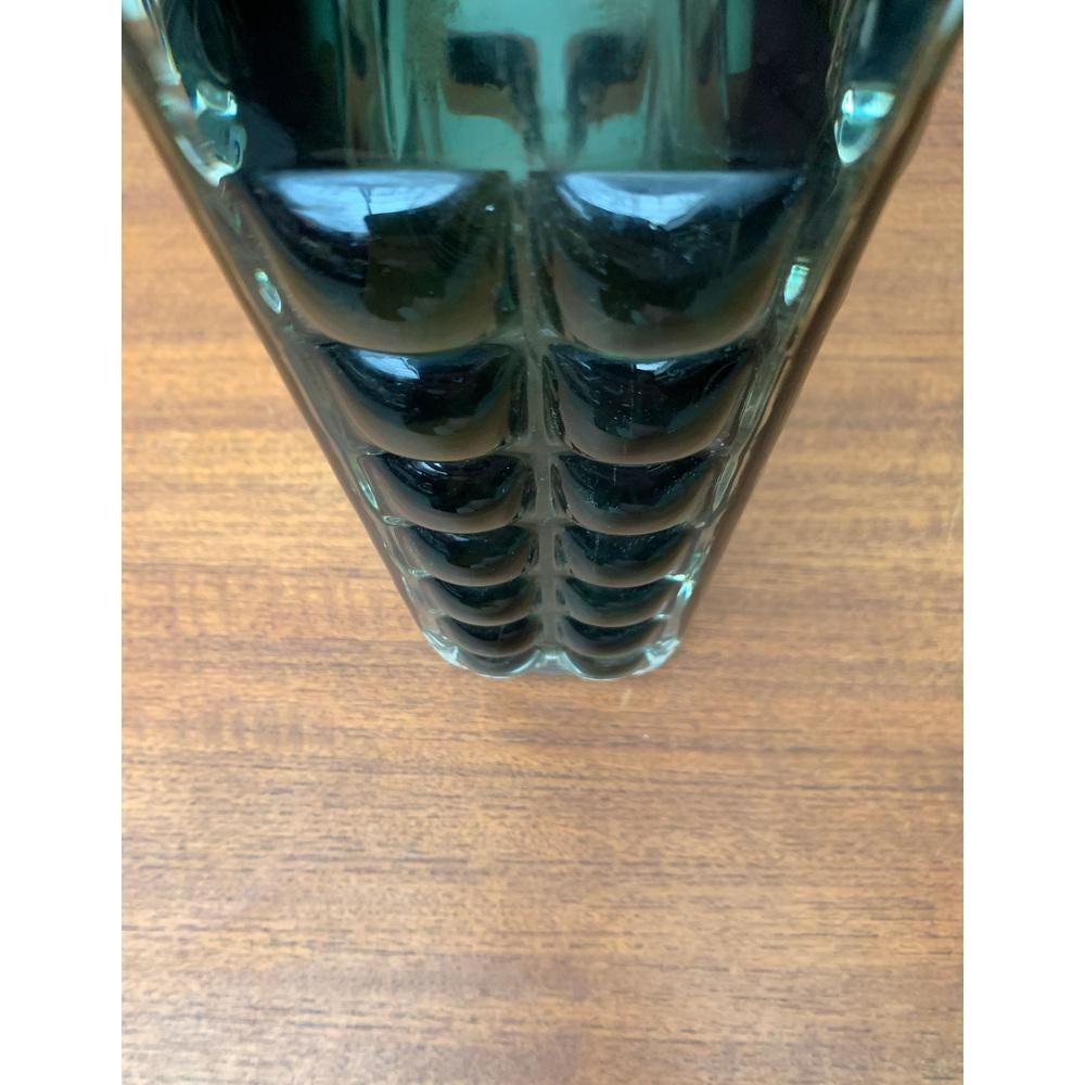 20th Century Mid-Century Space Age Brutalist Block Bubble Glass Vase by Horst Tüselmann 1960s For Sale