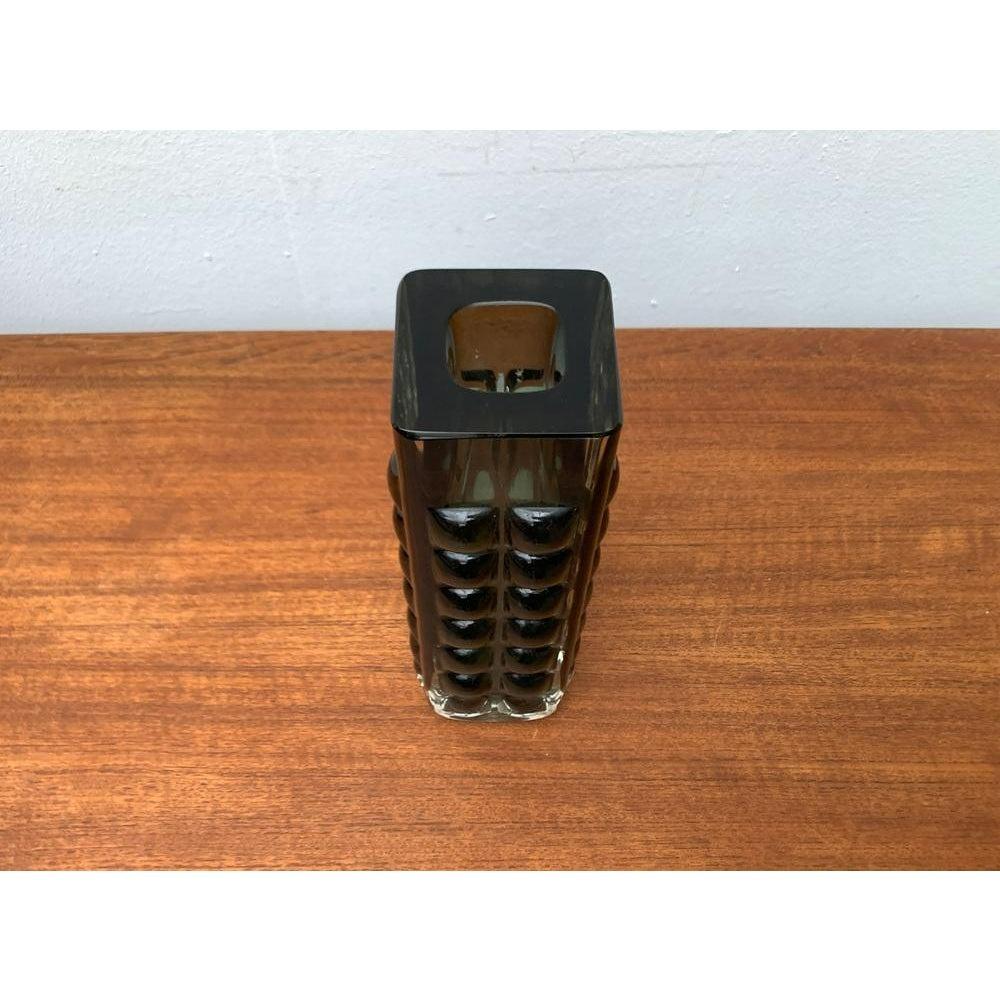 Mid-Century Space Age Brutalist Block Bubble Glass Vase by Horst Tüselmann 1960s For Sale 2