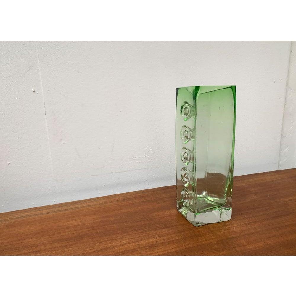 Mid-Century Space Age Brutalist Glass Block Vase, 1960s For Sale 6
