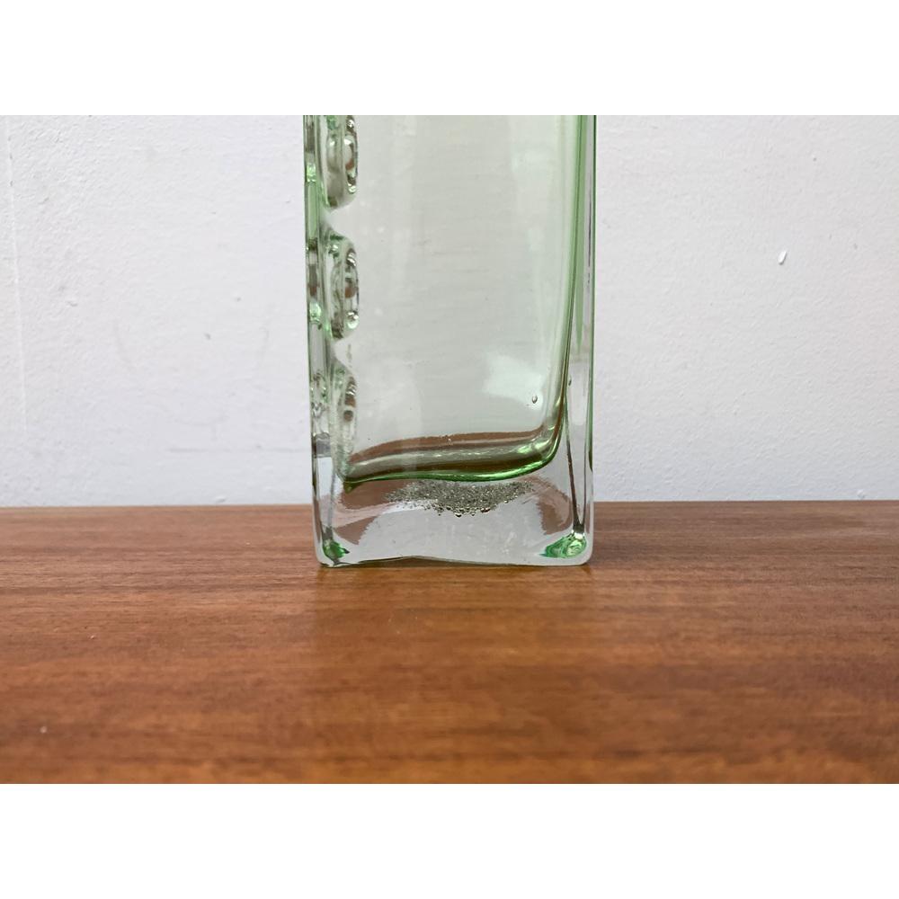 Mid-Century Space Age Brutalist Glass Block Vase, 1960s For Sale 7