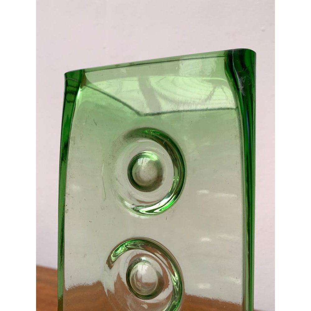 Mid-Century Modern Mid-Century Space Age Brutalist Glass Block Vase, 1960s For Sale