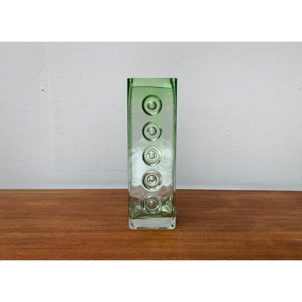 20th Century Mid-Century Space Age Brutalist Glass Block Vase, 1960s For Sale