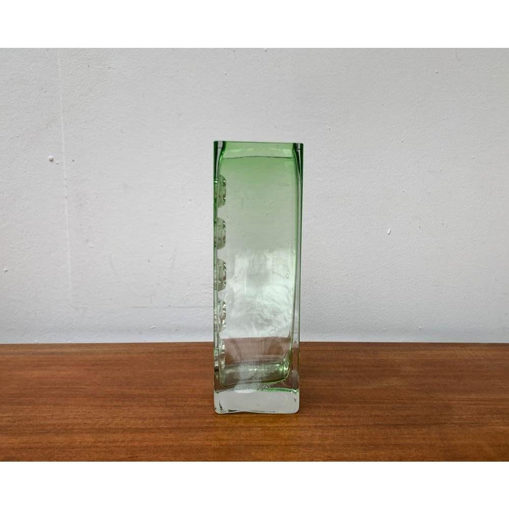 Mid-Century Space Age Brutalist Glass Block Vase, 1960s For Sale 1