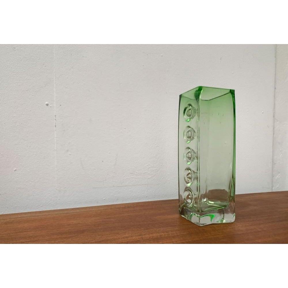 Mid-Century Space Age Brutalist Glass Block Vase, 1960s For Sale 4