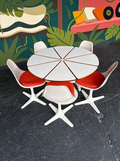 Mid Century Space Age Burke Juego de Comedor Pétalo de Tulipán