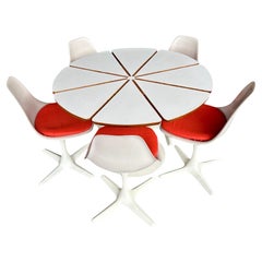Vintage Mid Century Space Age Burke Tulip Petal Dining Set