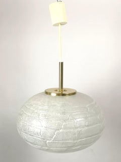 Mid-Century Space Age Pendant Light "Doria" with Delta Frost Glass Shade 1960s