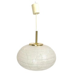 Mid-Century Space Age Pendant Light "Doria" with Delta Frost Glass Shade 1960s