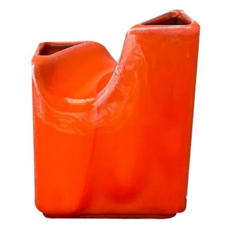 Mid-Century Space Age Chimney Vase in Ceramic from Sicart, Italy, 1960s