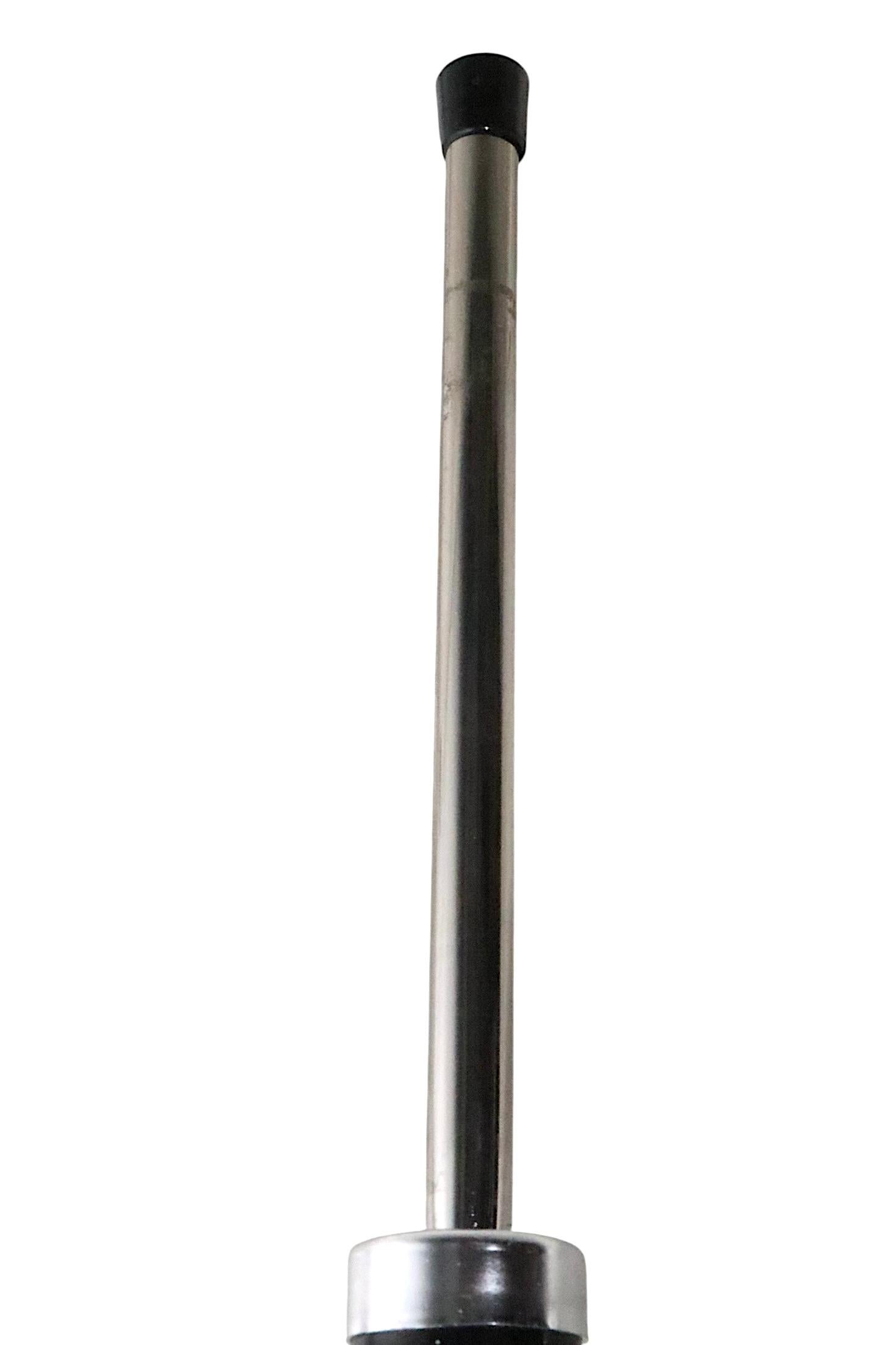 Mid Century Space Age Chrome and Black Tension Pole Floor Lamp c. 1950/70's For Sale 8