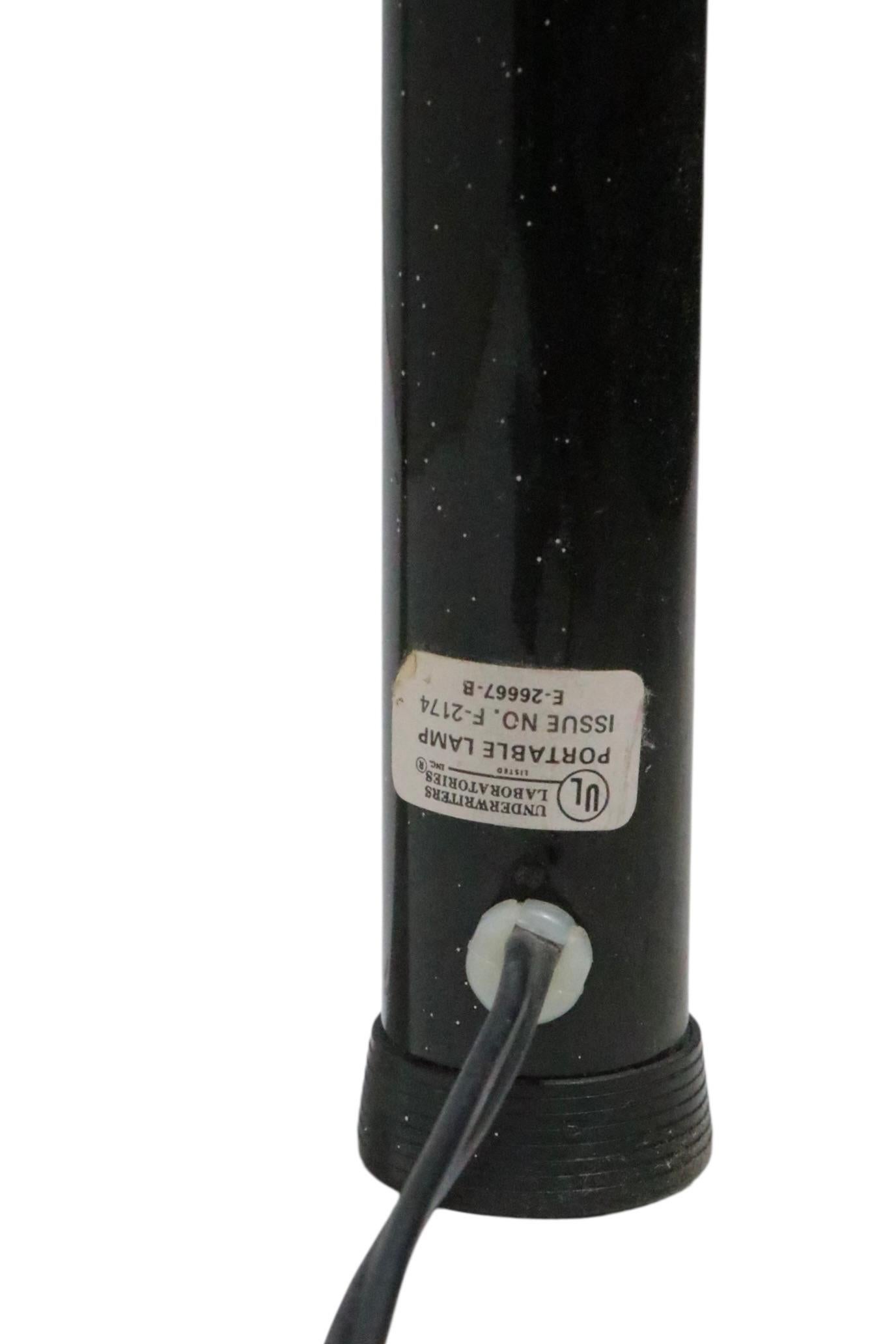 Mid Century Space Age Chrome and Black Tension Pole Floor Lamp c. 1950/70's For Sale 12