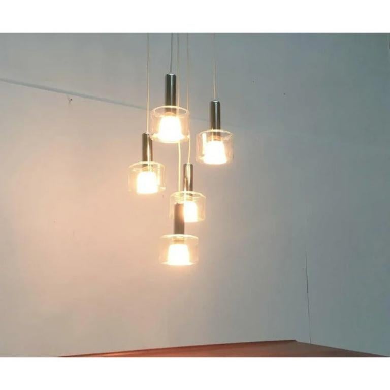 Lampada a sospensione a cascata in vetro e cromo di Space AGE del 1960 in vendita 1