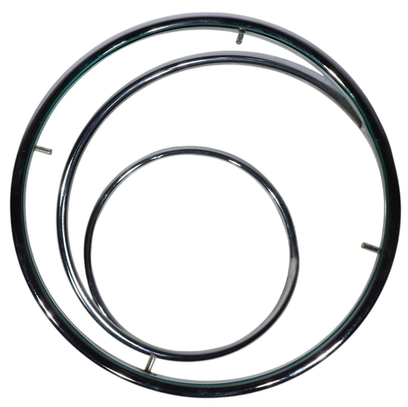 20th Century Mid Century Space Age Chrome and Glass Coil Spring Table by Pace c 1970's