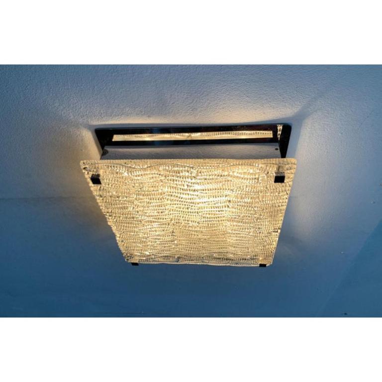 XX secolo Lampada da parete Space and Chrome e vetro ghiaccio di metà secolo, anni '60 in vendita