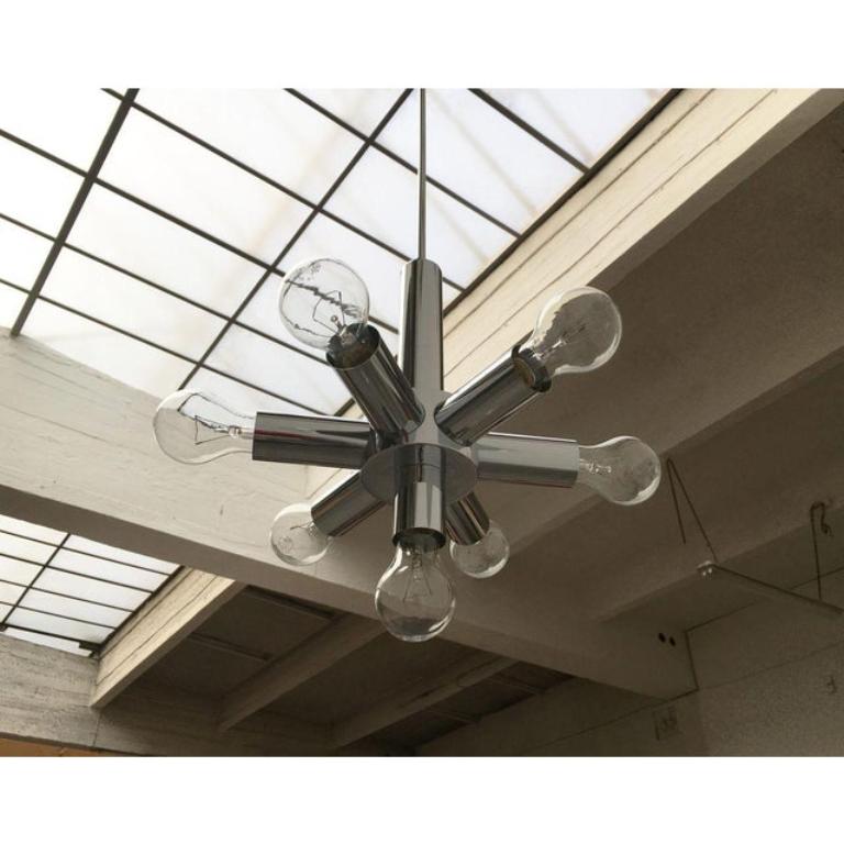 Lampada da soffitto in cromo Space AGE di metà secolo in vendita 6