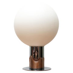 Mid-Century Space Age-Tischlampe aus Chrom und Glas, Space Age