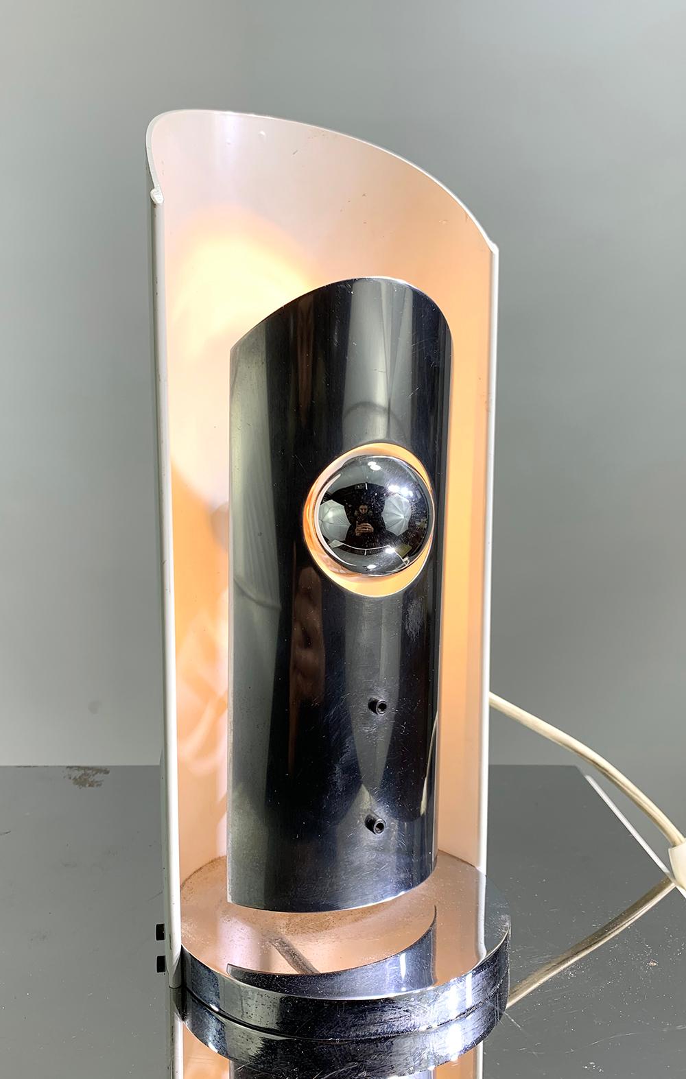 German Mid- Century Space Age Chrome Table Lamp, circa 1970 For Sale