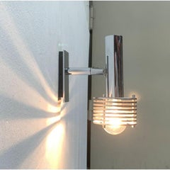 Mid-Century Modern Chrome Wall Sconce, Space Age Design, 1960s, Europe