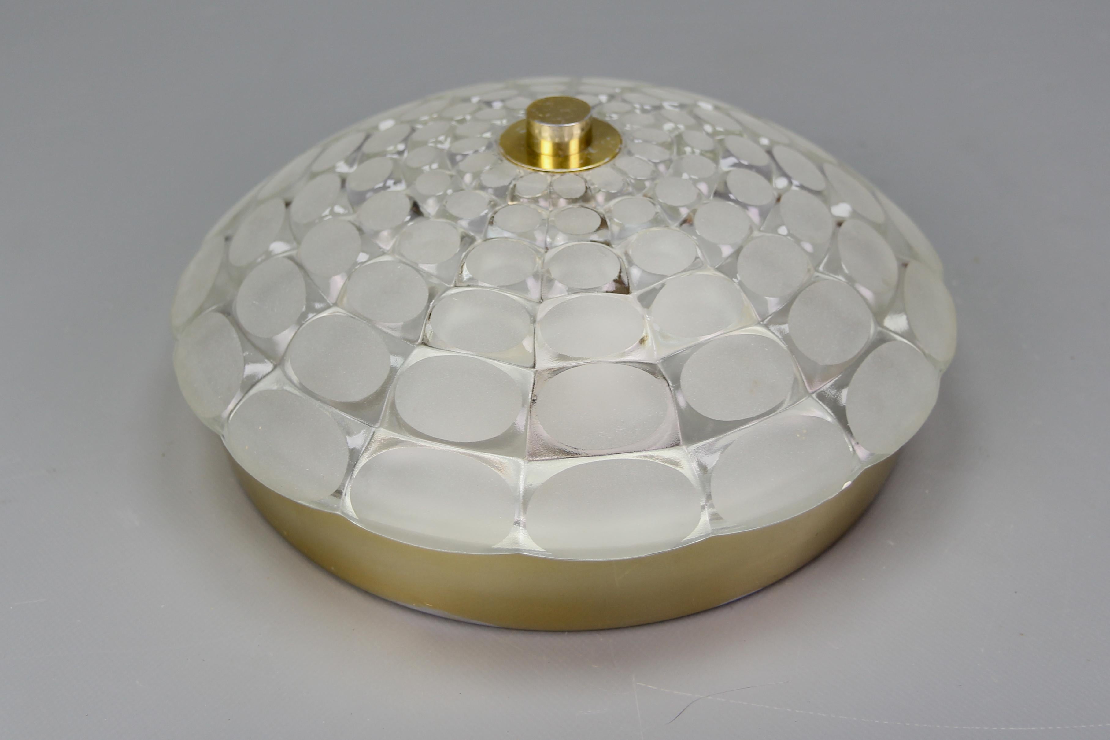 Lampe murale ou encastrée ronde en verre clair et dépoli du milieu du siècle A Space en vente 5