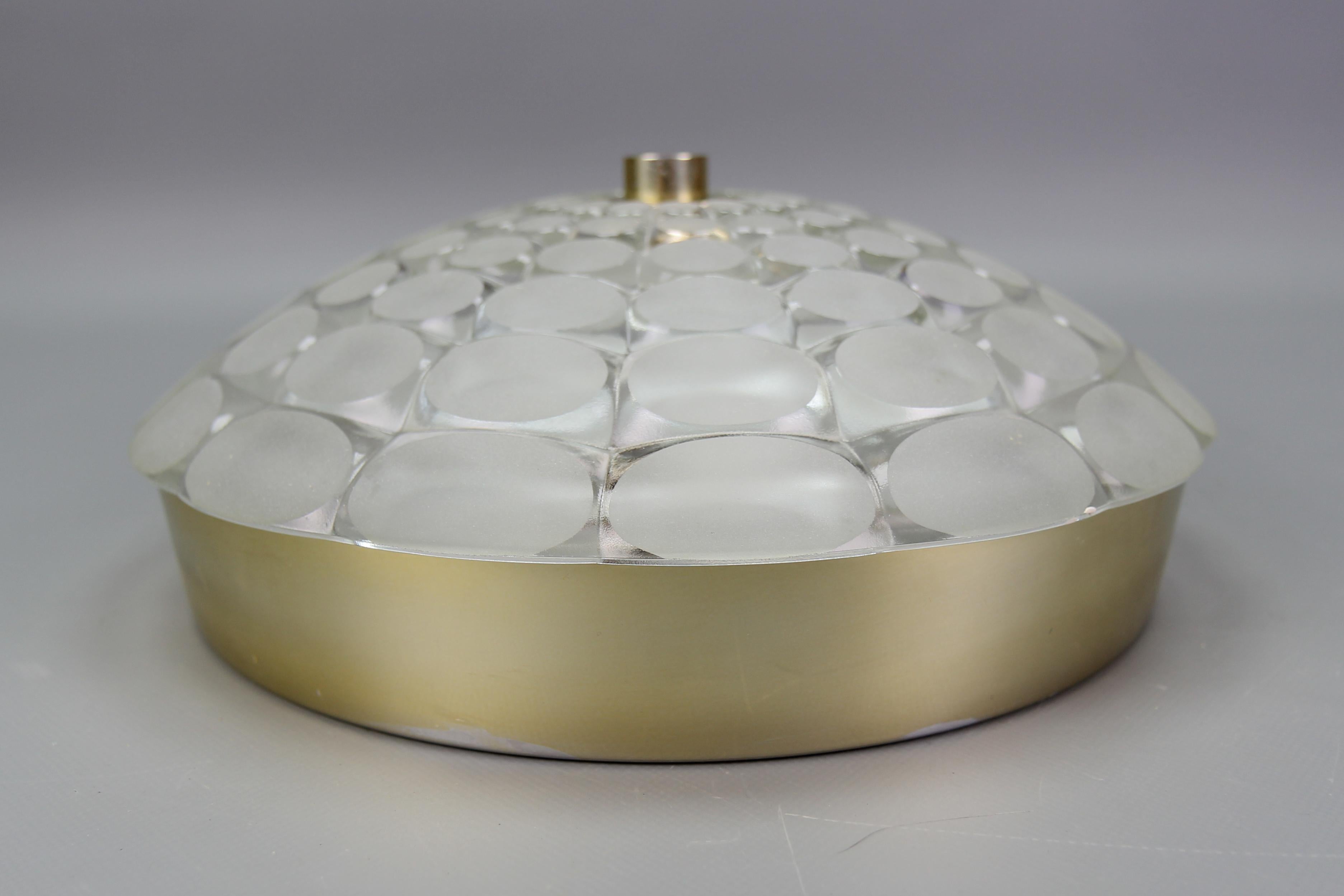 Lampe murale ou encastrée ronde en verre clair et dépoli du milieu du siècle A Space en vente 6
