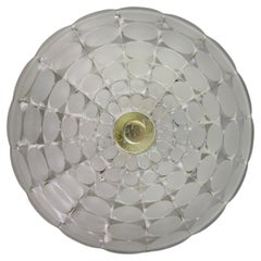 Lámpara de pared o empotrable redondo de cristal transparente y esmerilado de la Era Espacial de Mediados de Siglo