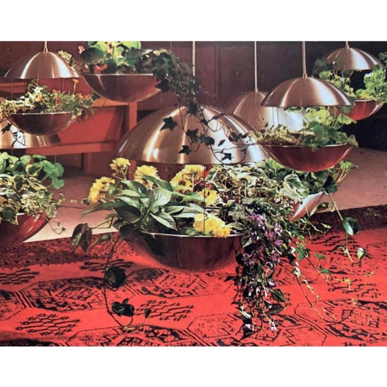 Très rare lampe à fleurs du fabricant danois Cado d'après un design de poul cadovius des années 1960.

Un design simple et élégant. La lampe se compose de deux demi-coques qui sont reliées à distance par quatre fils. La coquille inférieure sert à