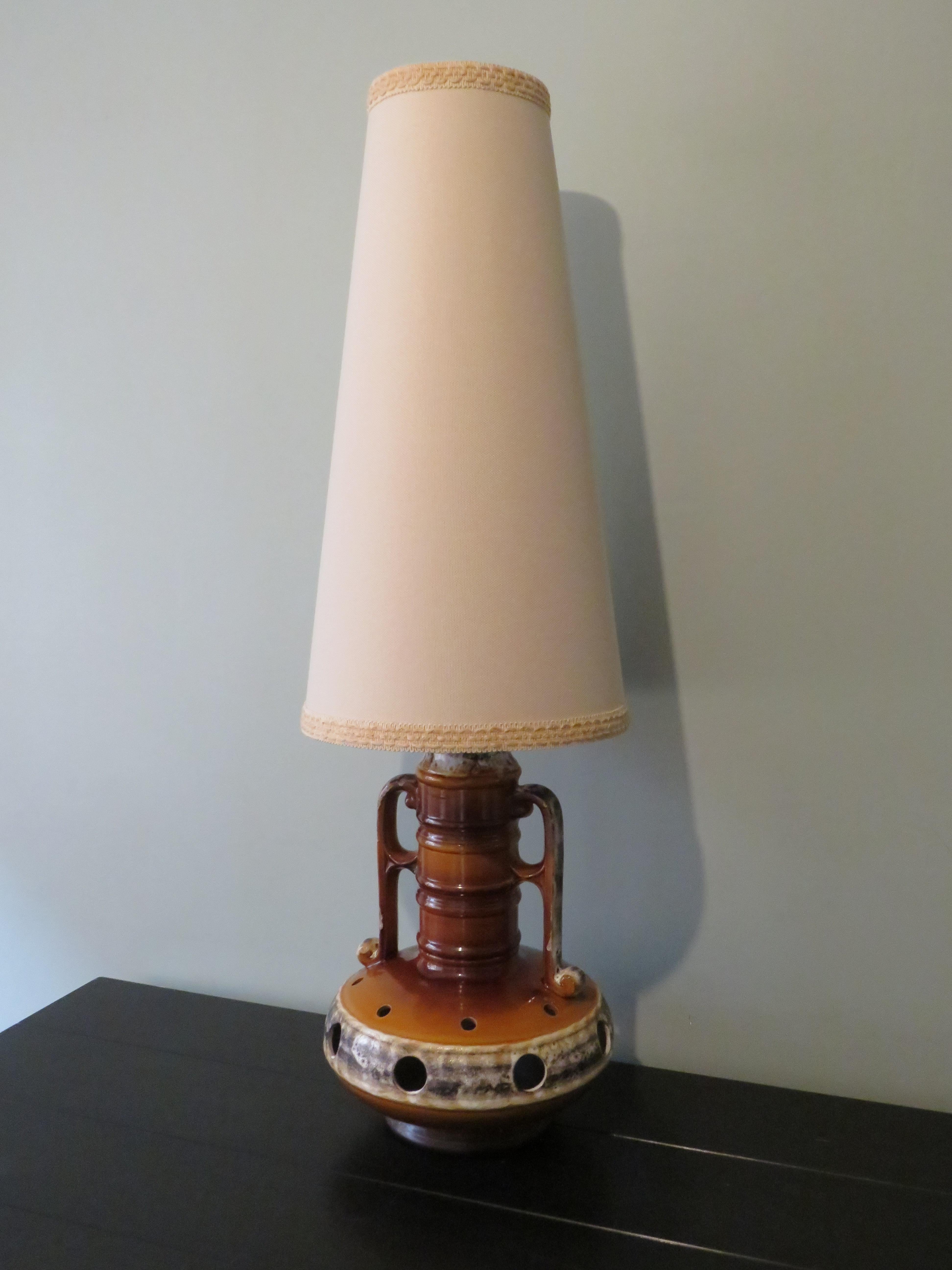 Mid Century, Space Age 'Fat Lava' Ceramic Floor Lamp 1960s In Good Condition For Sale In Herentals, BE