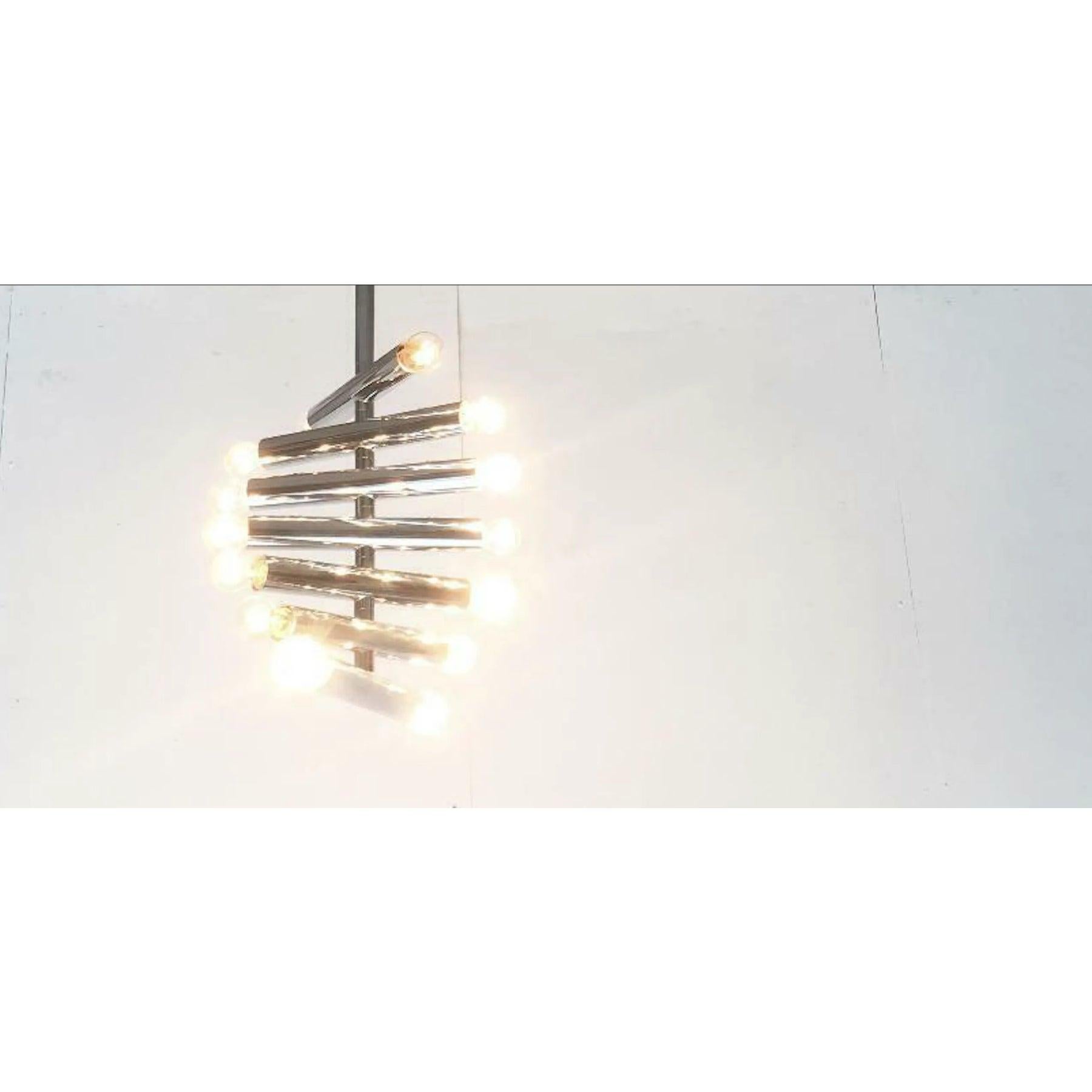 Metallo Lampada da soffitto flessibile in cromo di metà secolo, Space AGE, anni '60 in vendita