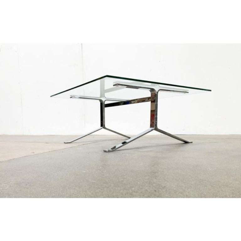 Table d'appoint Joker en chrome et verre de l'ère spatiale française, années 1960 en vente 4