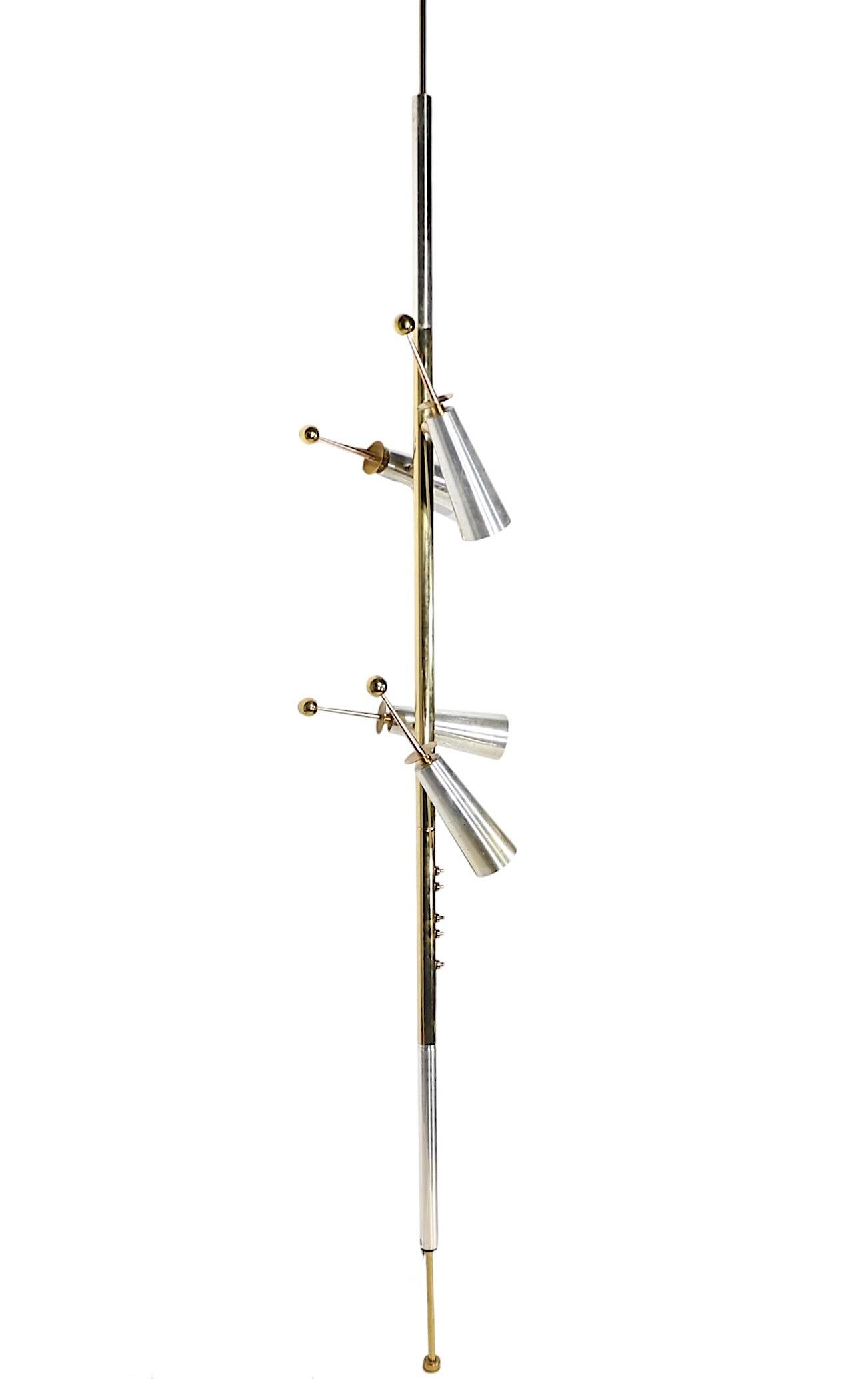 Mid Century Space Age  Futura Tension Floor Lamp by Raymond Loewy for Stiffel For Sale 3