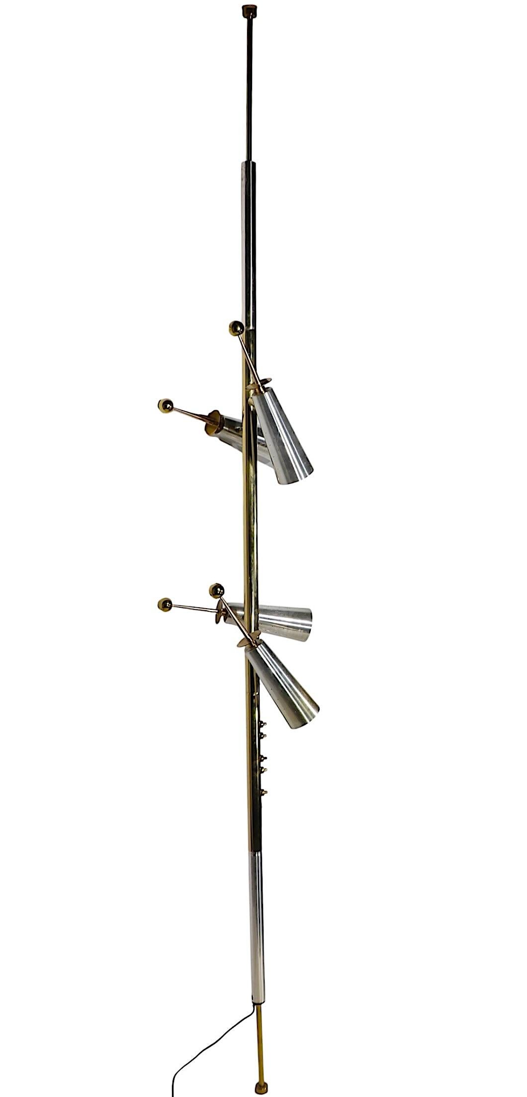 Mid Century Space Age  Futura Tension Floor Lamp by Raymond Loewy for Stiffel For Sale 5