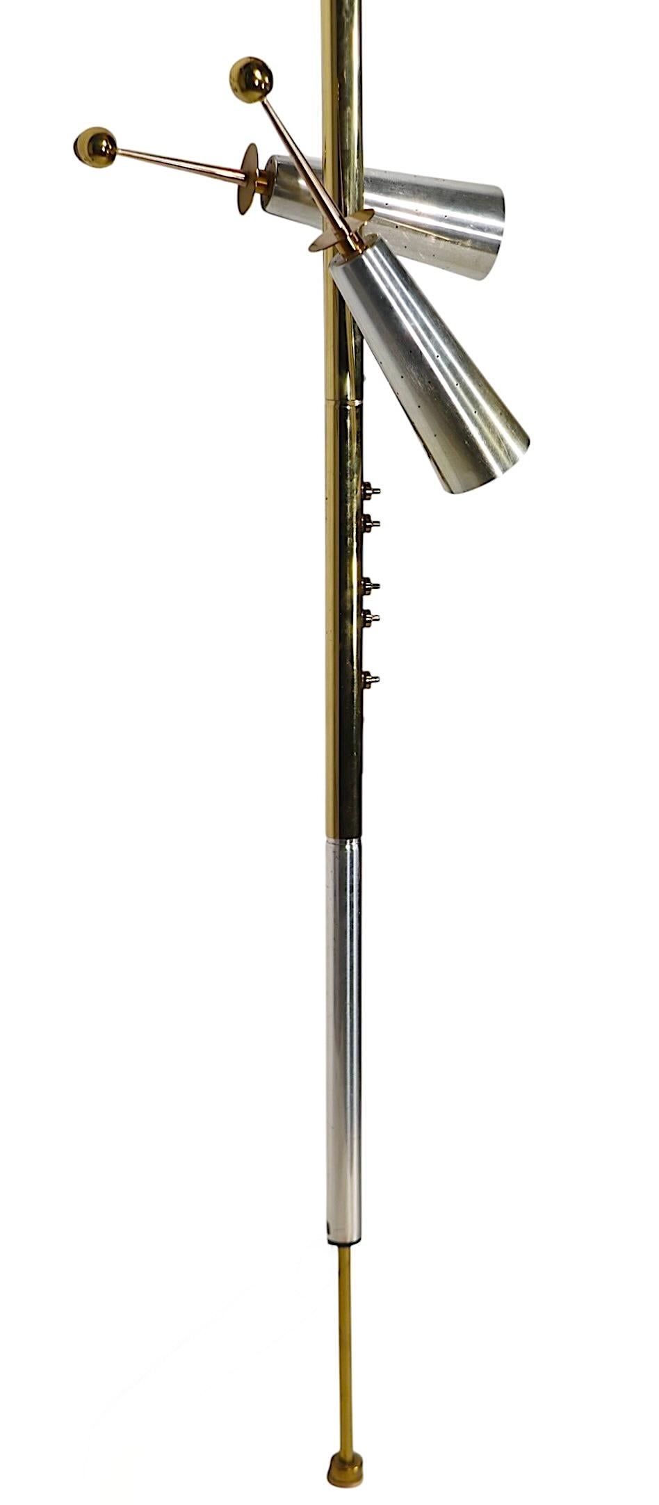 Mid Century Space Age  Futura Tension Floor Lamp by Raymond Loewy for Stiffel For Sale 6