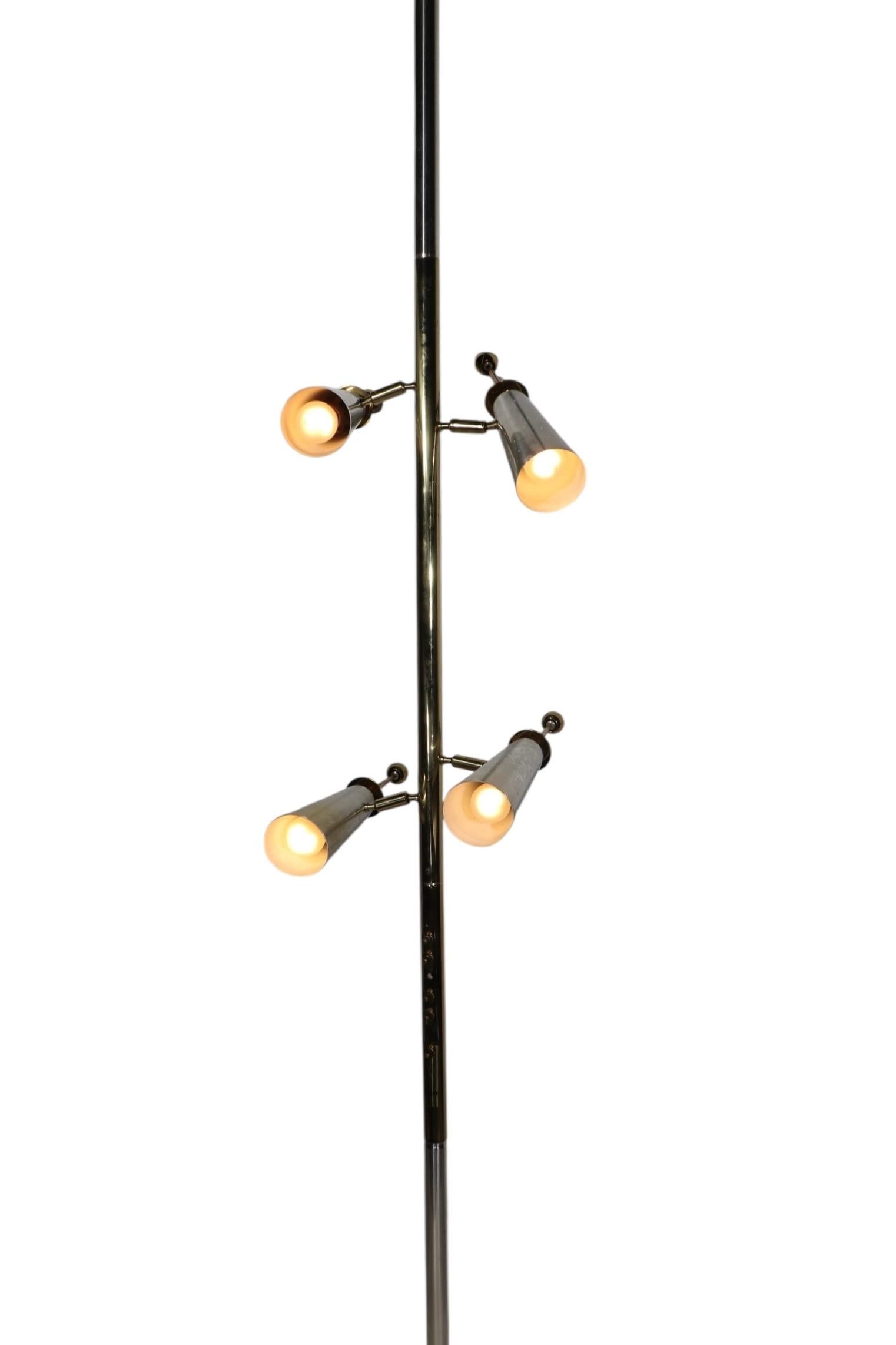 Mid Century Space Age  Futura Tension Floor Lamp by Raymond Loewy for Stiffel For Sale 9
