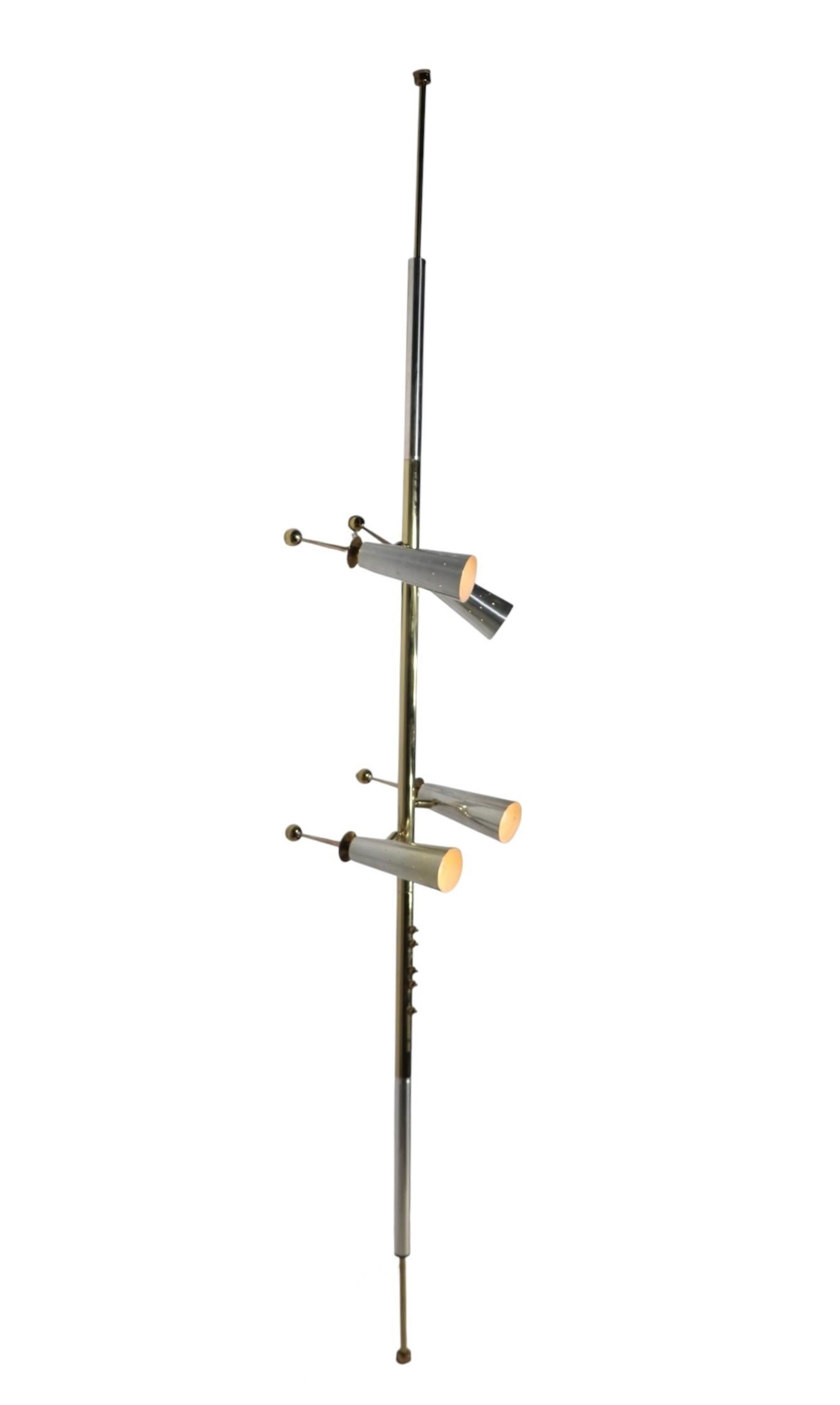 Mid Century Space Age  Futura Tension Floor Lamp by Raymond Loewy for Stiffel For Sale 10