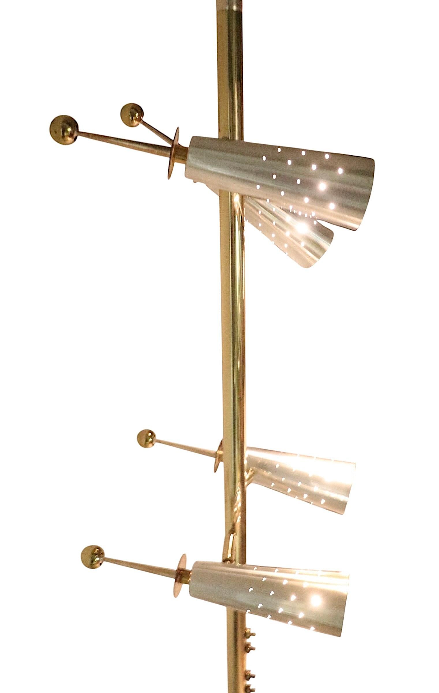 Mid Century Space Age  Futura Tension Floor Lamp by Raymond Loewy for Stiffel In Good Condition For Sale In New York, NY
