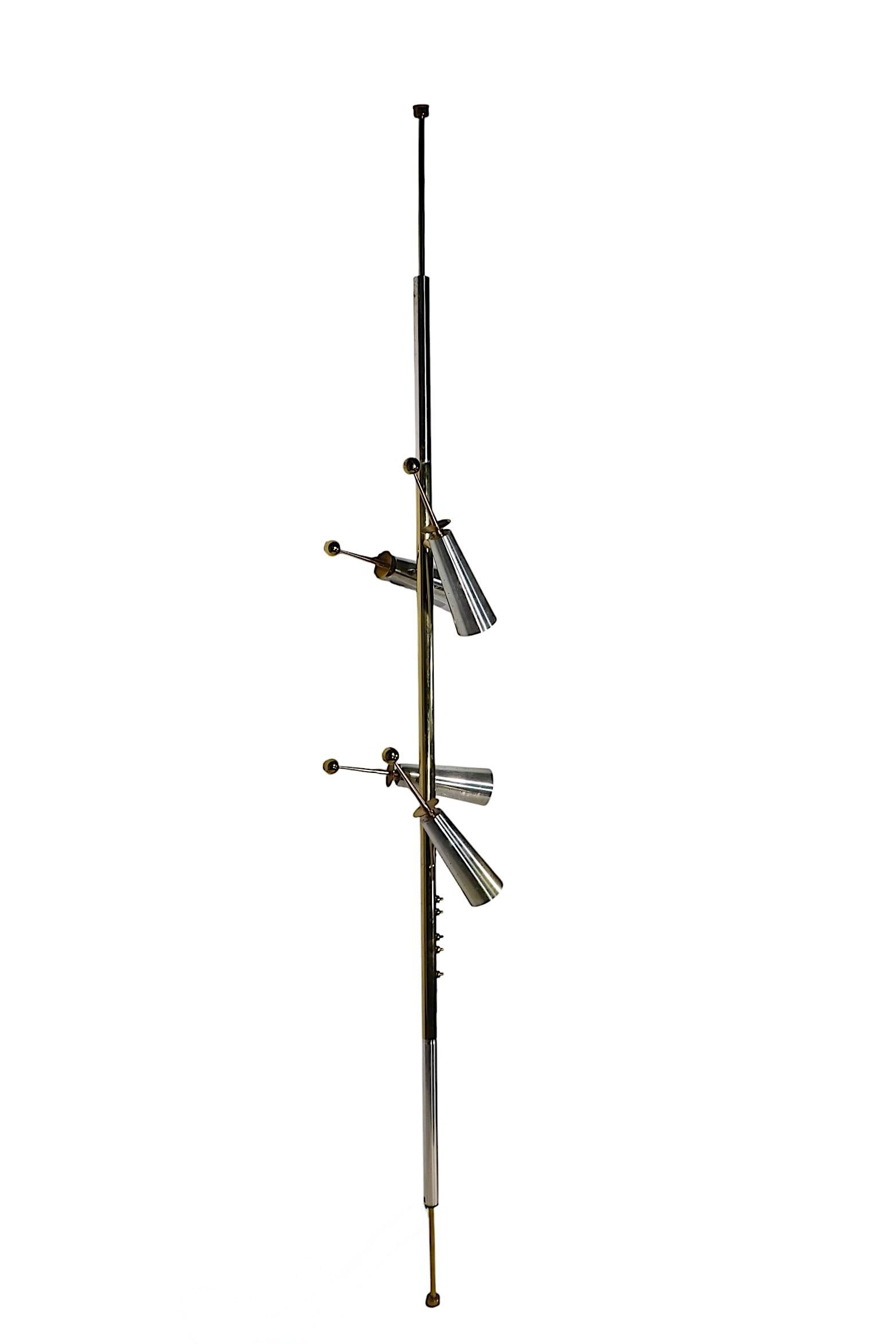 Metal Mid Century Space Age  Futura Tension Floor Lamp by Raymond Loewy for Stiffel For Sale