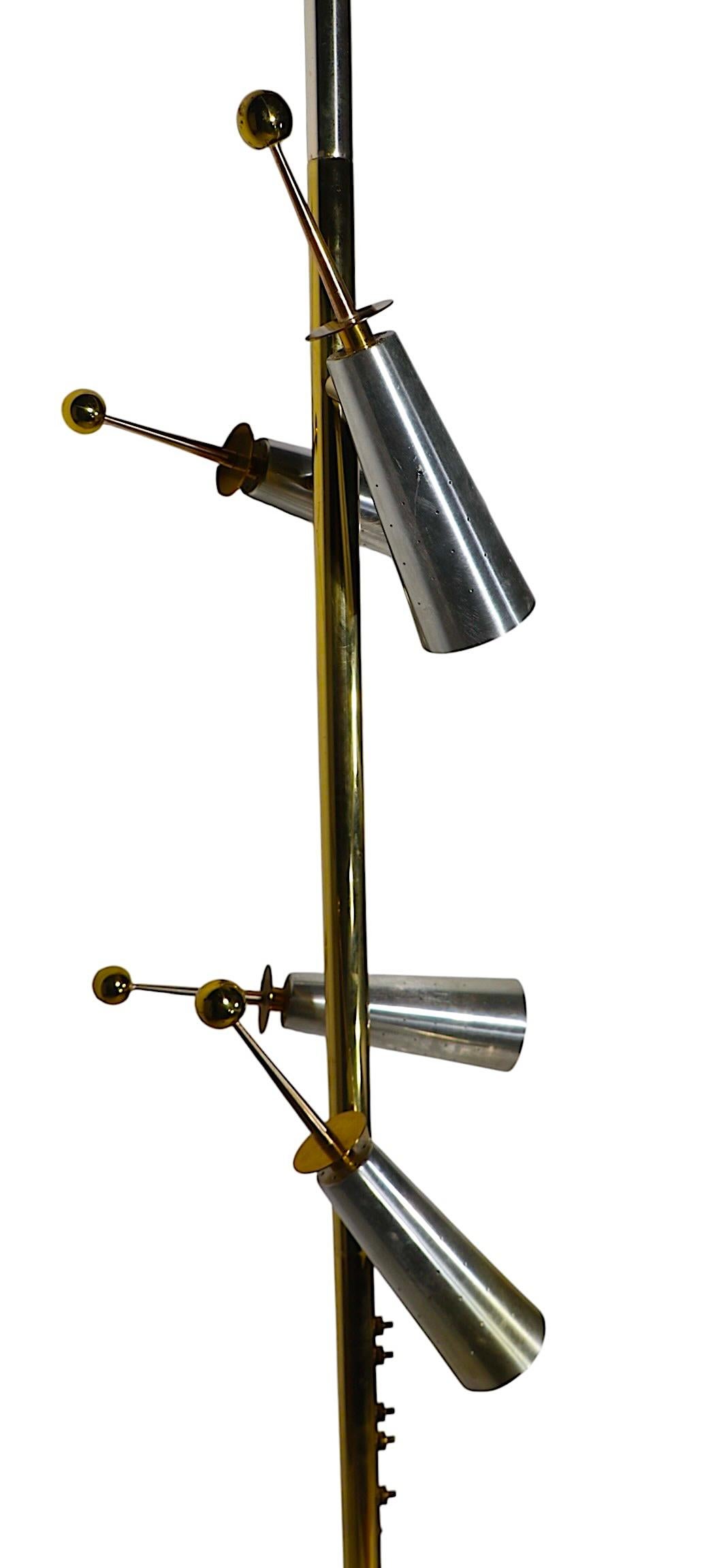 Mid Century Space Age  Futura Tension Floor Lamp by Raymond Loewy for Stiffel For Sale 1