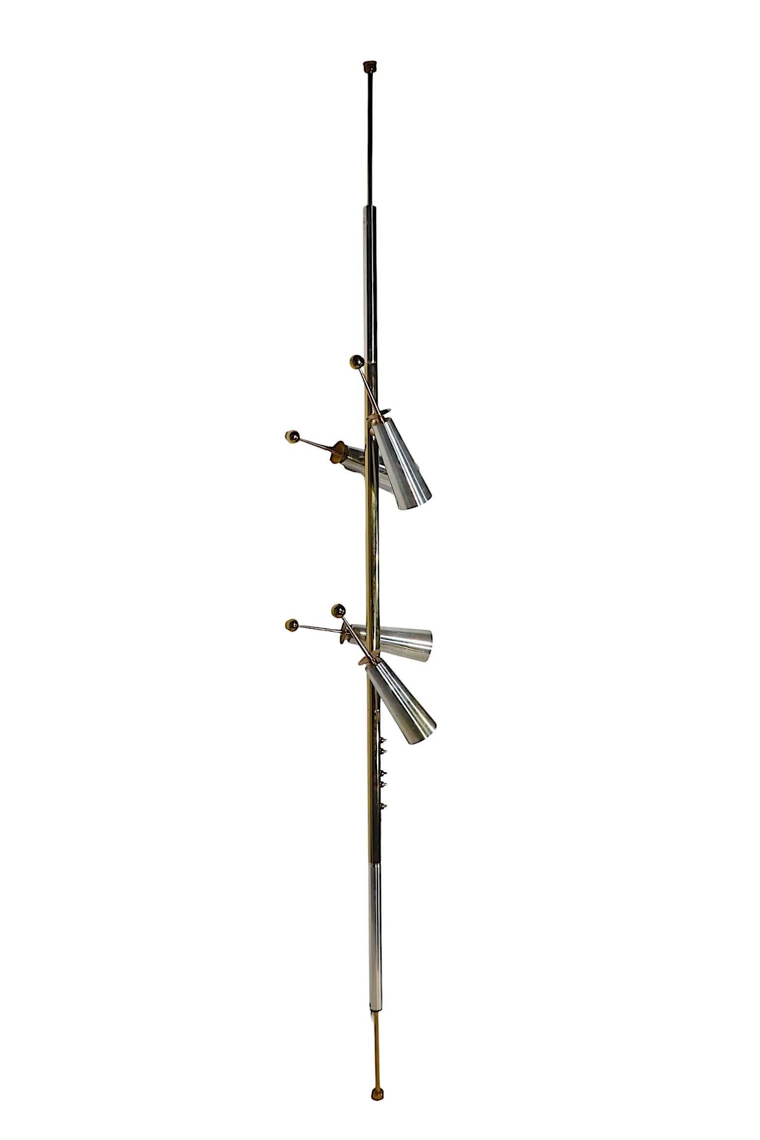 Mid Century Space Age  Futura Tension Floor Lamp by Raymond Loewy for Stiffel For Sale 2