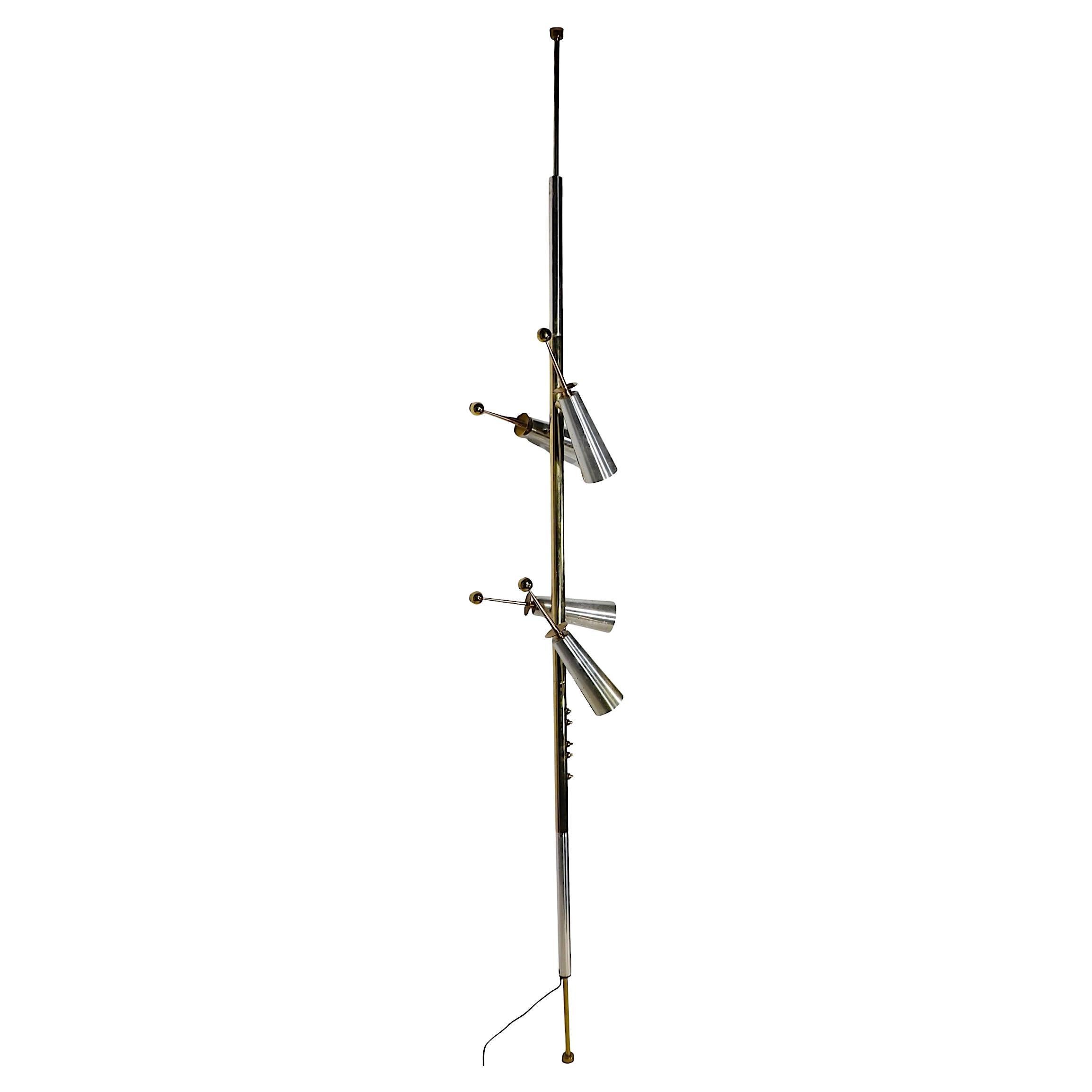 Mid Century Space Age  Futura Tension Floor Lamp by Raymond Loewy for Stiffel For Sale