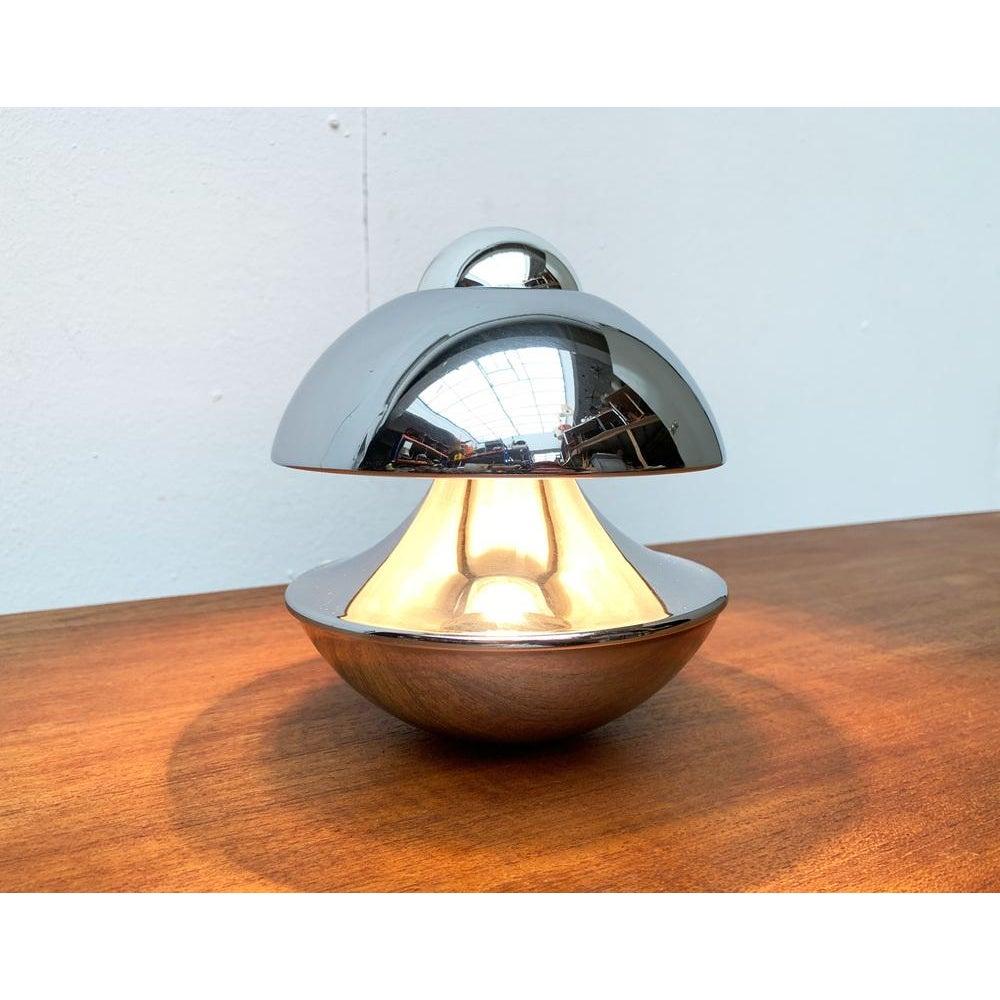 Mid-Century Modern Mid-Century Space Age German Chrome Mushroom Table or Wall Lamp, 1970s For Sale