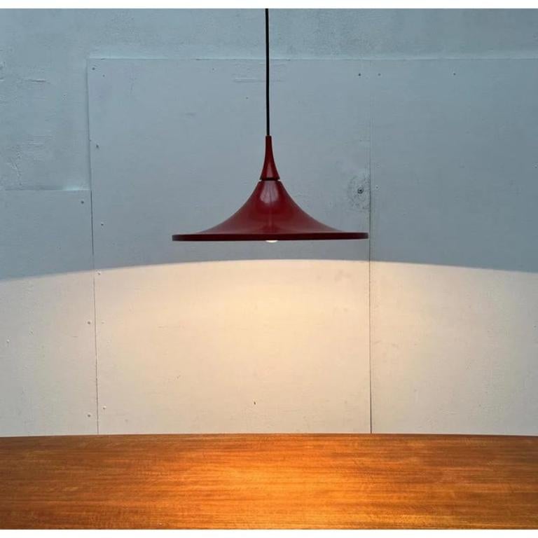 Lampada a sospensione tedesca a tulipano rosso di Rolf Krüger, 1960 in vendita 3