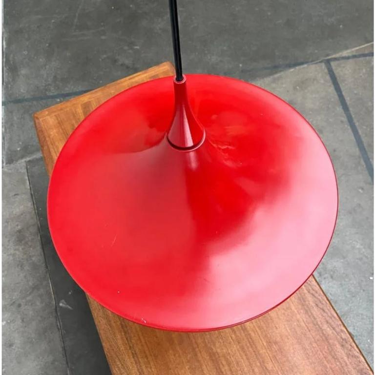 Lampada a sospensione tedesca a tulipano rosso di Rolf Krüger, 1960 in vendita 4