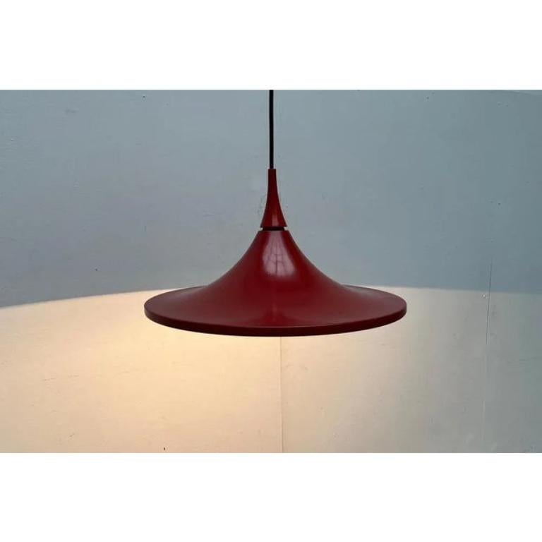 Lampada a sospensione tedesca a tulipano rosso di Rolf Krüger, 1960 in vendita 5