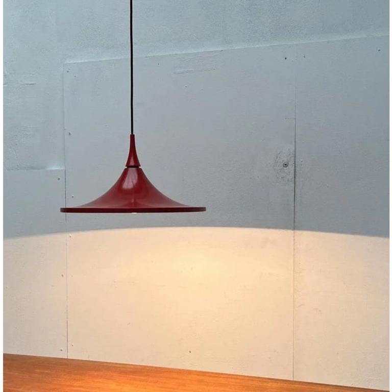 XX secolo Lampada a sospensione tedesca a tulipano rosso di Rolf Krüger, 1960 in vendita