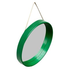 Mid-Century Space Age Green Round Mirror from C.L. Augustson, Norway, 1960s